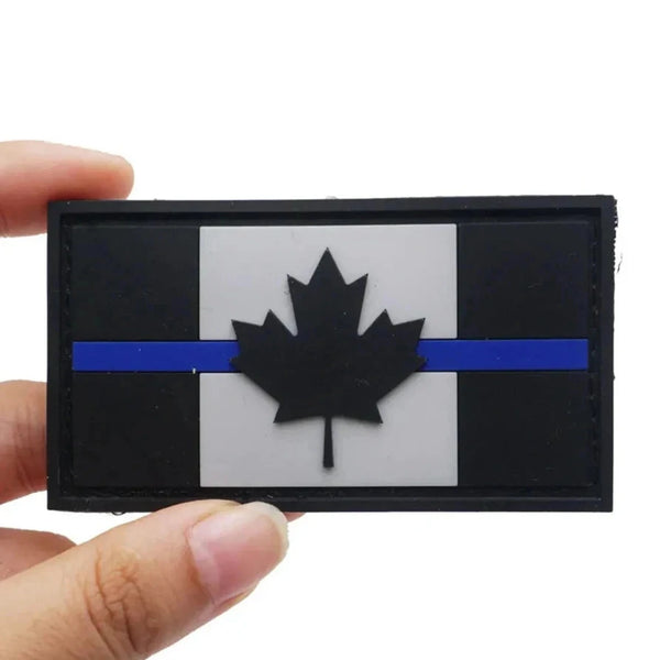 Canada Flag 'Blue Line' PVC Rubber Velcro Patch