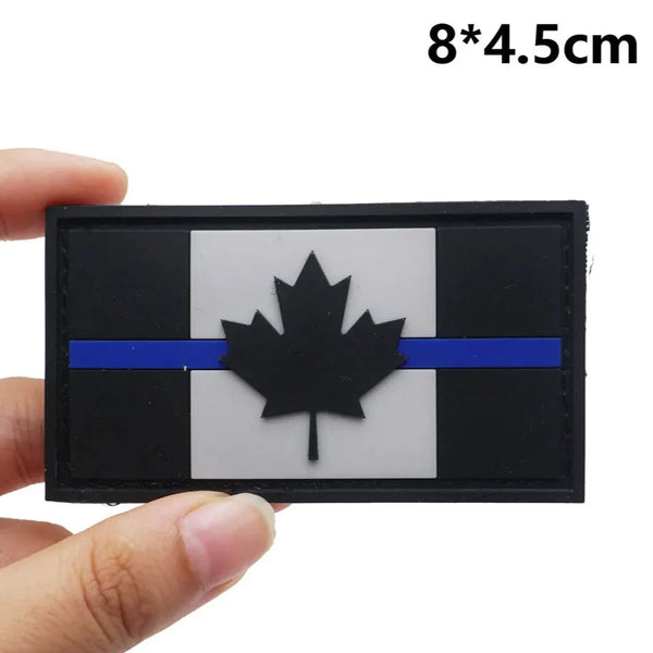 Canada Flag 'Blue Line' PVC Rubber Patch