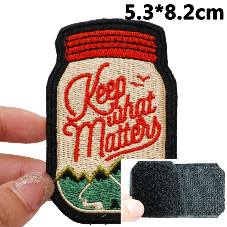 Adventure Jar 'Keep What Matters' Embroidered Velcro Patch
