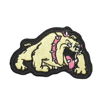 Bulldog 'Spiked Collar' Embroidered Velcro Patch