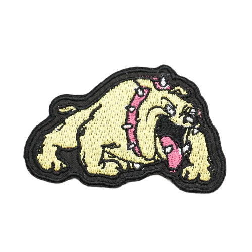 Bulldog 'Spiked Collar' Embroidered Velcro Patch