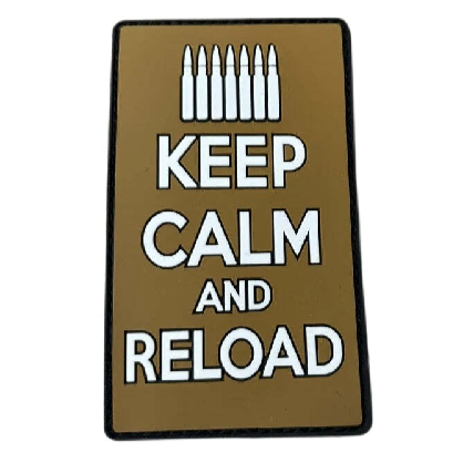 Bullet 'Keep Calm and Reload' PVC Rubber Velcro Patch