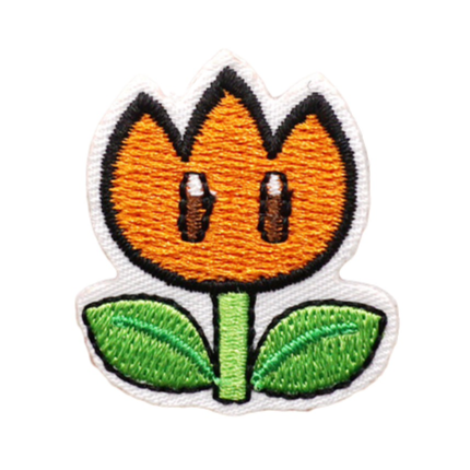 Mushroom Kingdom Bros. 'Fire Flower | Orange Tulip-Like' Embroidered Patch