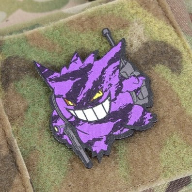 Pocket Monster 'Gengar | Tactical Gun' Embroidered Velcro Patch