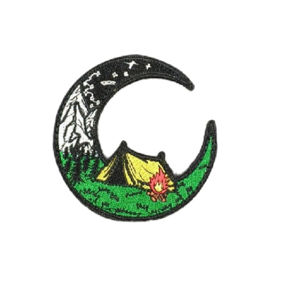 Camping Adventures 'Moon Tent' Embroidered Velcro Patch