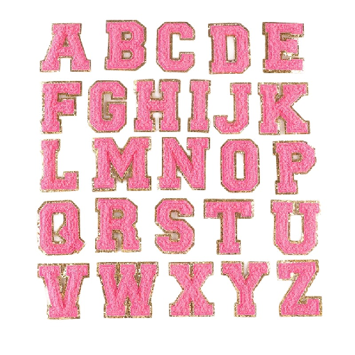 A-Z Letters 'Pink' Embroidered Patch