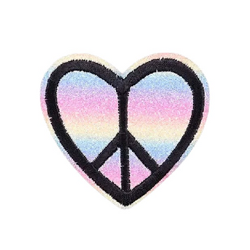 Cute 'Heart Peace Symbol | Colorful' Embroidered Patch