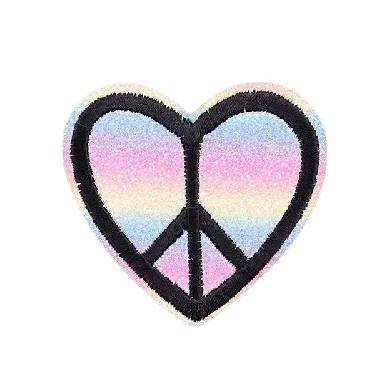 Cute 'Heart Peace Symbol | Colorful' Embroidered Patch