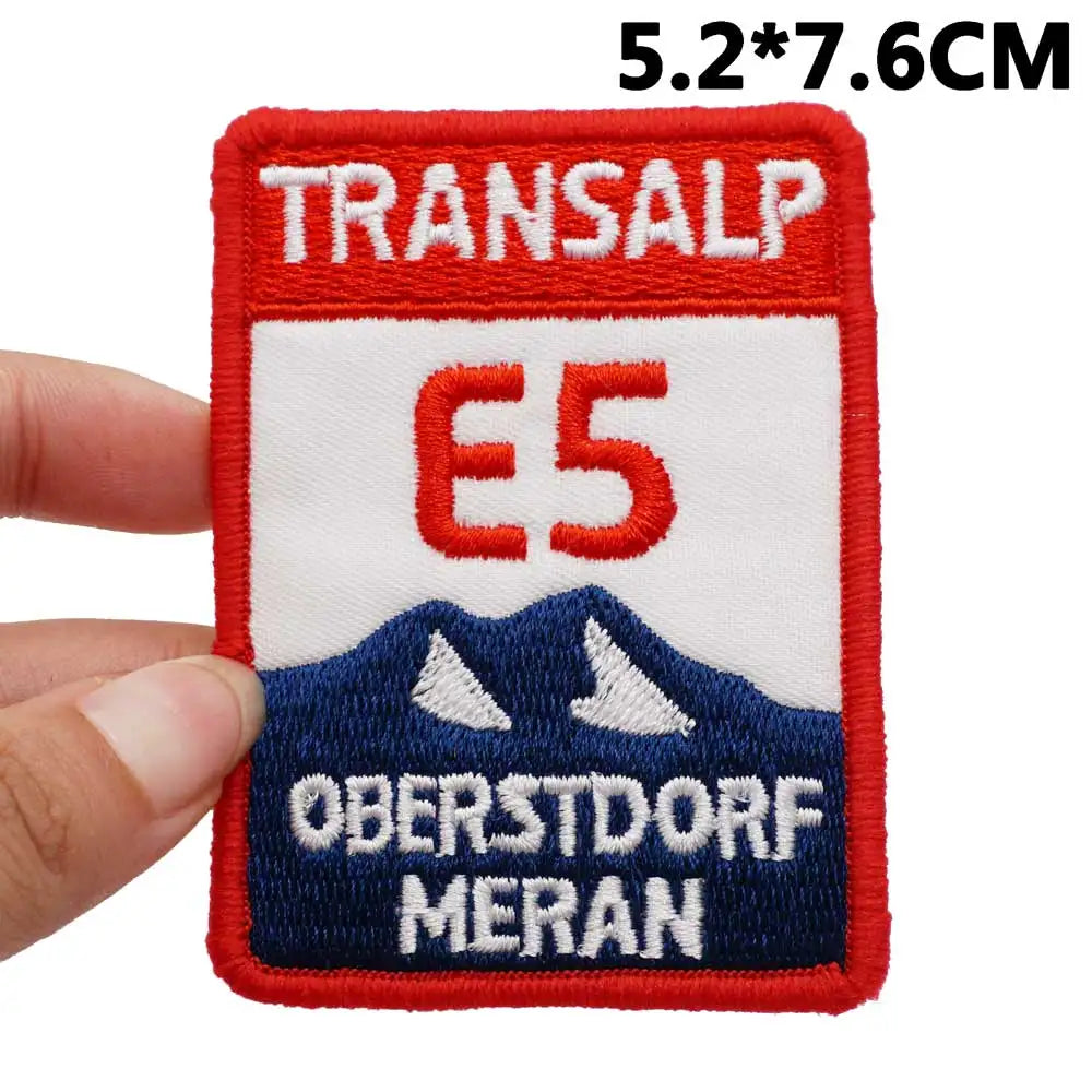 Outdoor Adventure 'Transalp E5 Oberstdorf Meran' Embroidered Patch