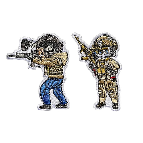 Military Tactical 'Soldiers | Set of 2' Embroidered Velcro Patch