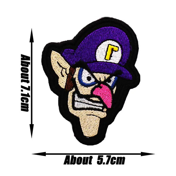 Mushroom Kingdom Bros. 'Waluigi | Head' Embroidered Velcro Patch