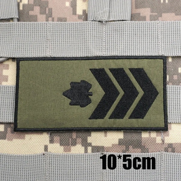 Military Canadian Rank 'Sergeant | Right' Embroidered Velcro Patch