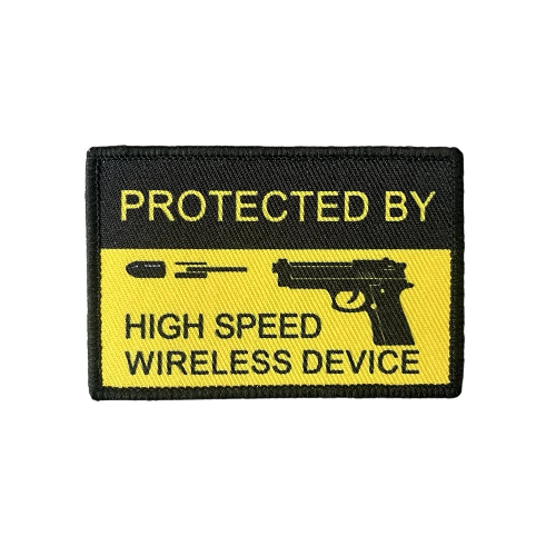 Military Tactical 'Protected By High Speed Wireless Device' Embroidered Velcro Patch