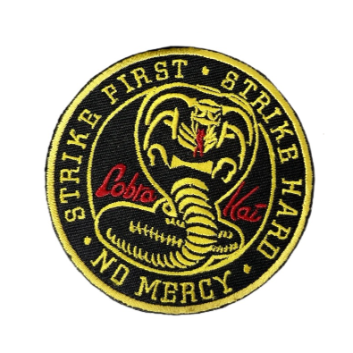 Cobra Kai 'Strike First Strike Hard No Mercy' Embroidered Velcro Patch