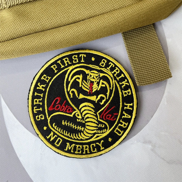 Cobra Kai 'Strike First Strike Hard No Mercy' Embroidered Velcro Patch