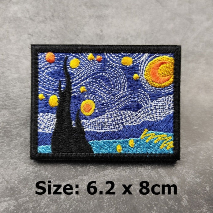 Van Gogh 'Starry Night' Embroidered Velcro Patch