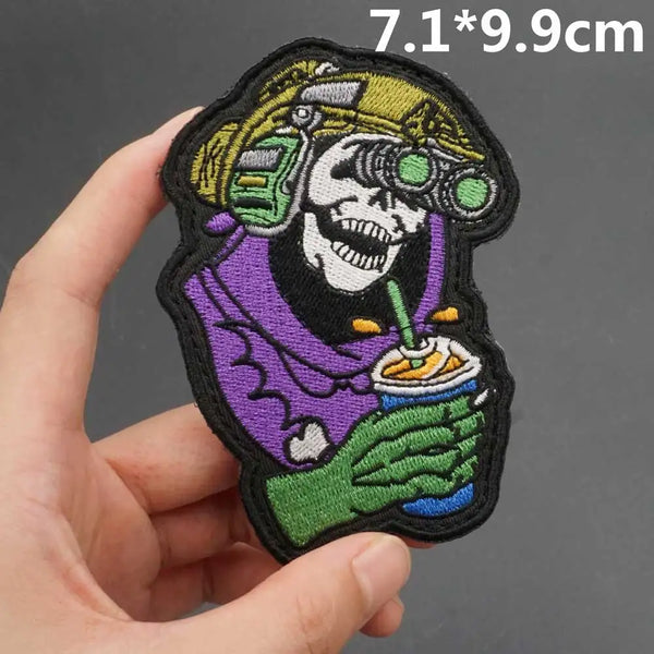 Tactical Skull 'Watching' Embroidered Patch