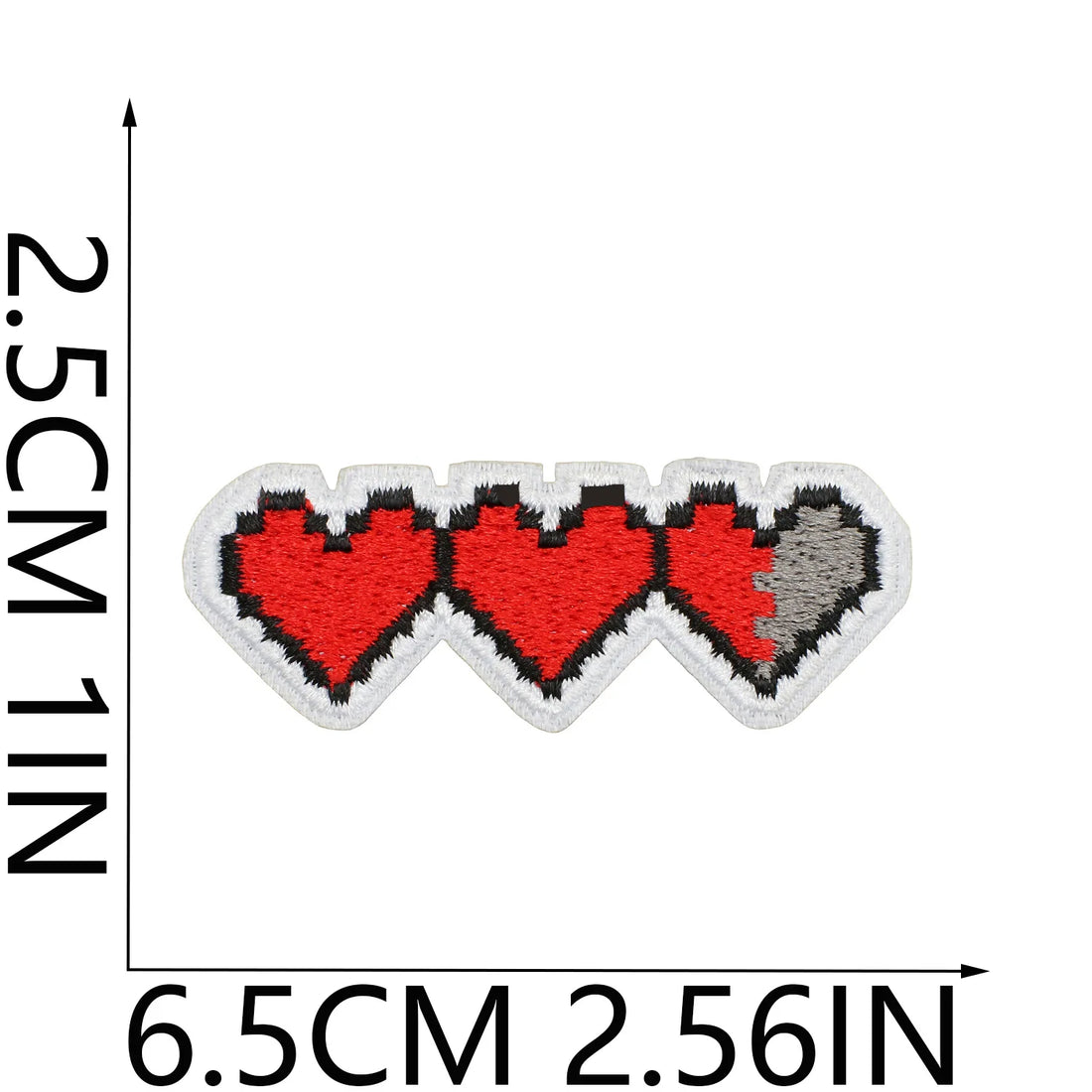 Minecraft 'Health Hearts' Embroidered Patch