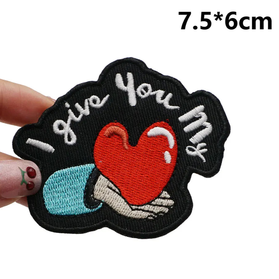 Cute 'I Give You My Heart' Embroidered Patch