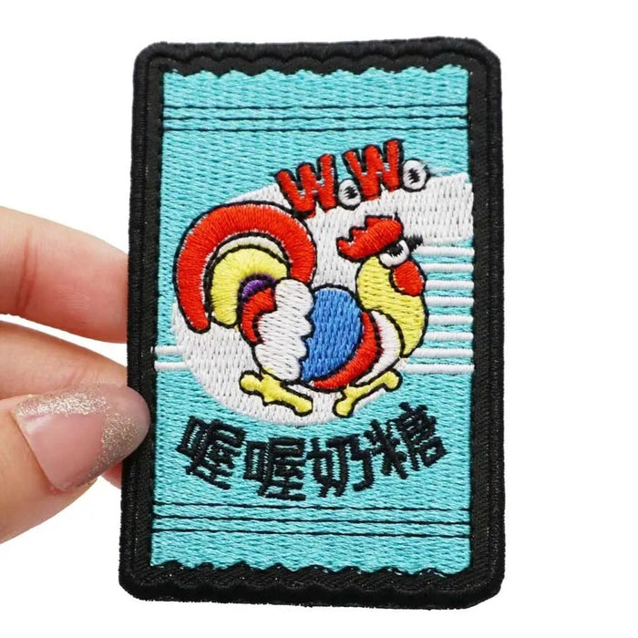 Wowo Oh Oh Milk Candy 'Square' Embroidered Velcro Patch