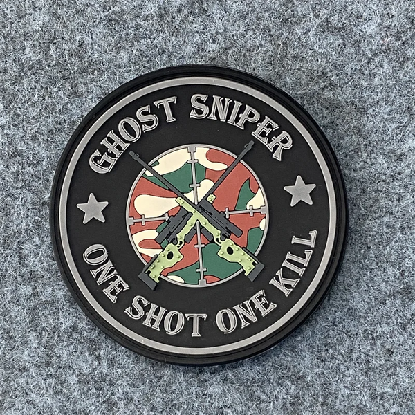 Ghost Sniper 'One Shot One Kill' PVC Rubber Velcro Patch