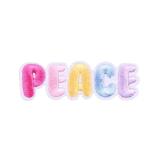Cute 'Colorful Peace Font' Embroidered Patch