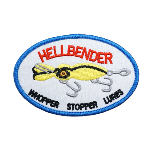 Hellbender Whopper Fishing Embroidered Velcro Patch