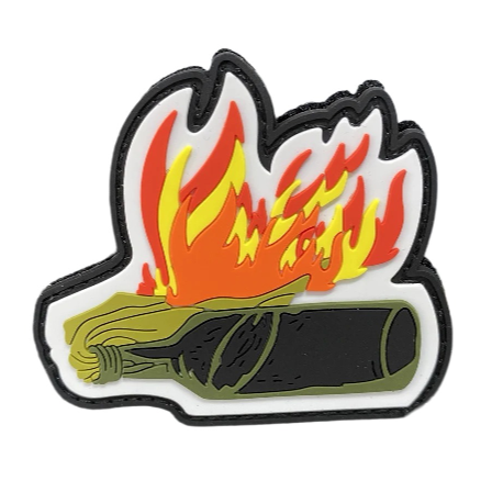 Molotov Cocktail PVC Rubber Velcro Patch