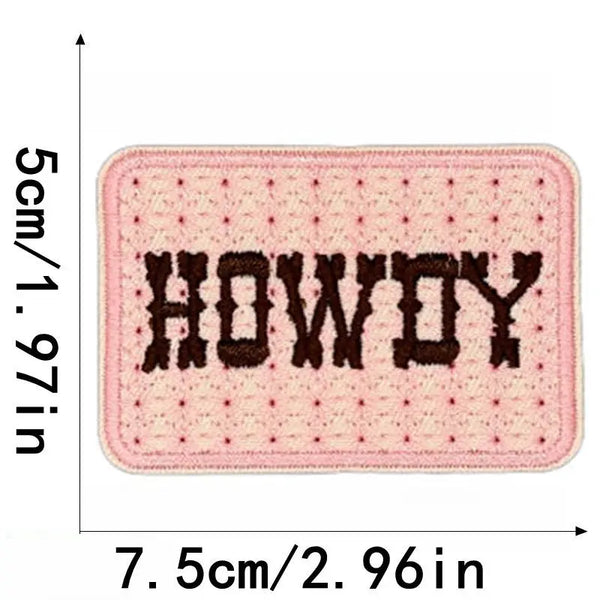 Cute 'Howdy' Embroidered Patch