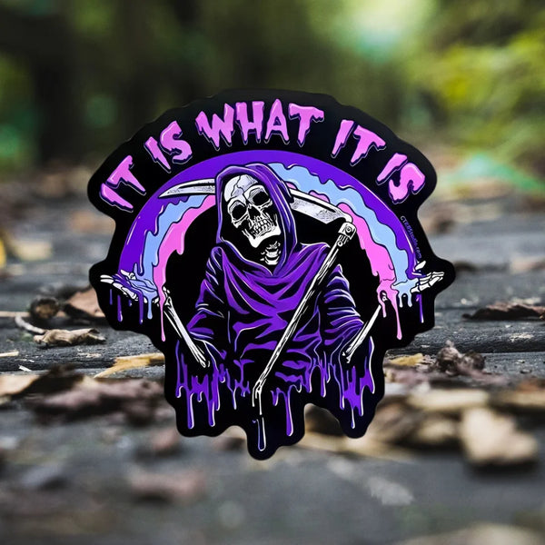 Grim Reaper 'It Is What It Is | Shrug' PVC Rubber Velcro Patch