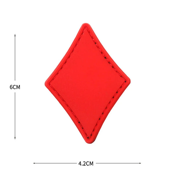 Playing Card Symbol 'Diamond' PVC Rubber Velcro Patch