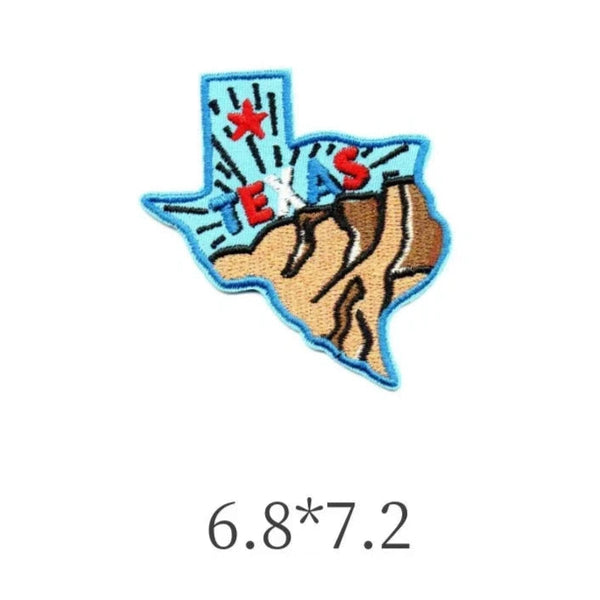 Texas Map 'Desert Mountain' Embroidered Patch