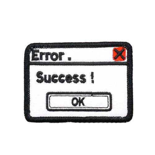 Computer Tab 'Error x Success' Embroidered Velcro Patch
