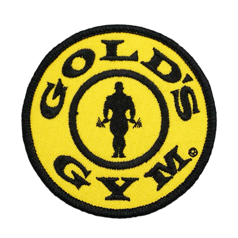 Cool 'Gold's Gym Logo | Round' Embroidered Velcro Patch