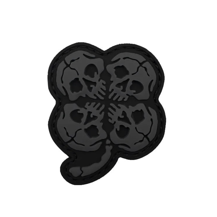 Clover Skull PVC Rubber Velcro Patch