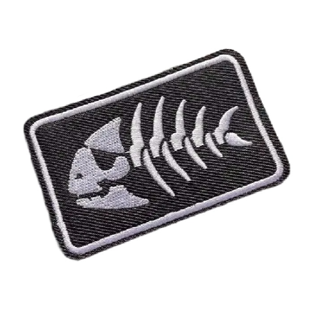 Fish Bone 'Portrait' Embroidered Velcro Patch