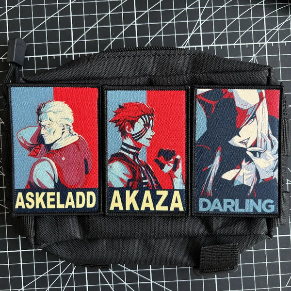 Anime Characters 'Set of 3' Embroidered Velcro Patch