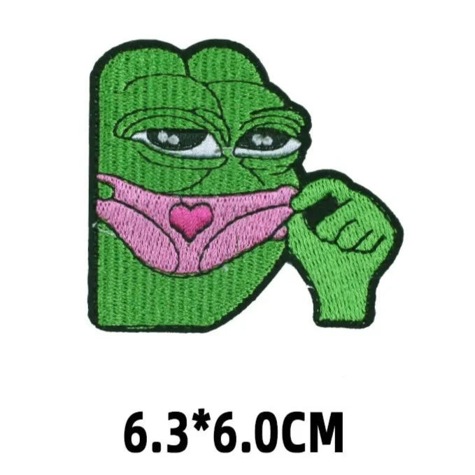 Pepe The Frog 'Holding Underwear' Embroidered Patch