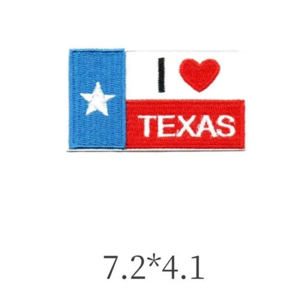 Texas Flag 'I Love Texas' Embroidered Patch