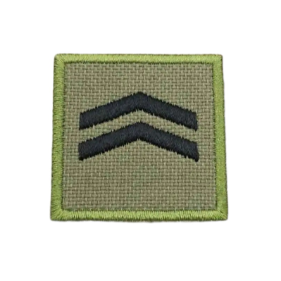 Military Rank 'Corporal | Square' Embroidered Velcro Patch