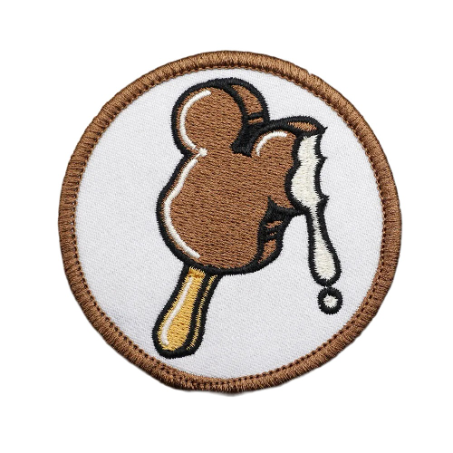 Mickey Mouse 'Bitten Ice Cream | Round' Embroidered Velcro Patch