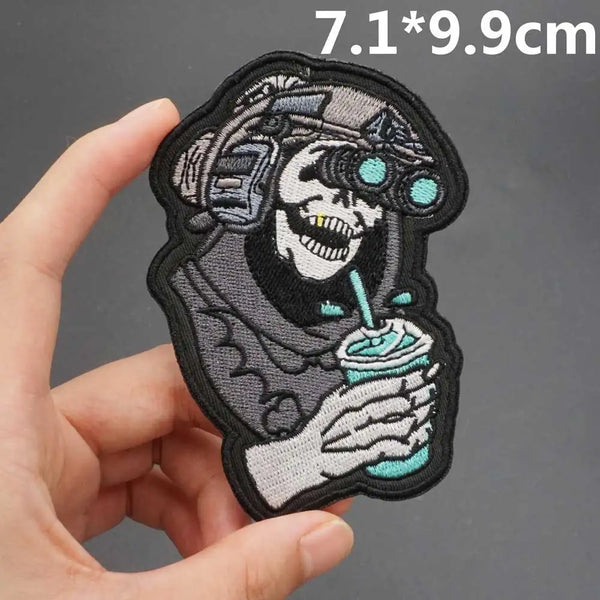 Tactical Skull 'Watching' Embroidered Patch