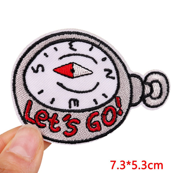 Compass 'Let's Go!' Embroidered Patch