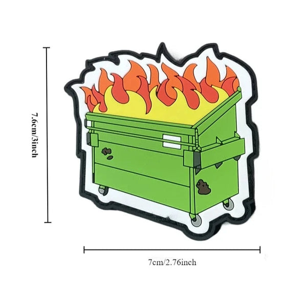 Cute 'Dumpster Fire' PVC Rubber Velcro Patch