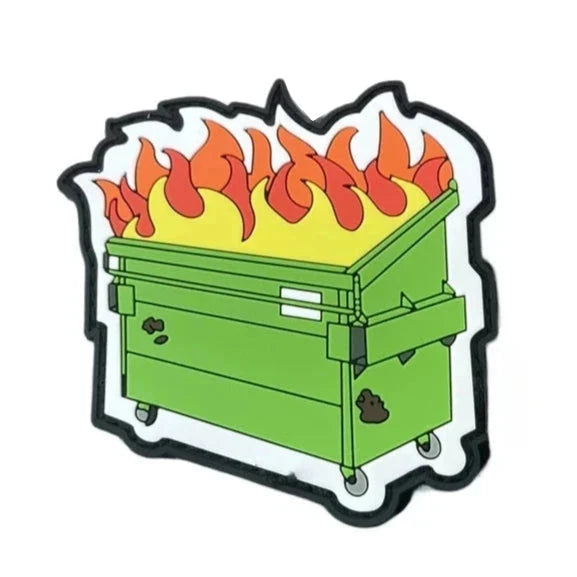 Cute 'Dumpster Fire' PVC Rubber Velcro Patch