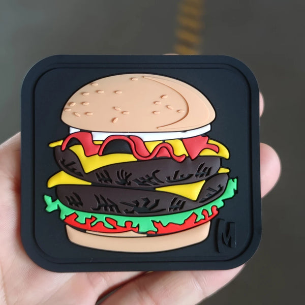 Hamburger PVC Rubber Velcro Patch