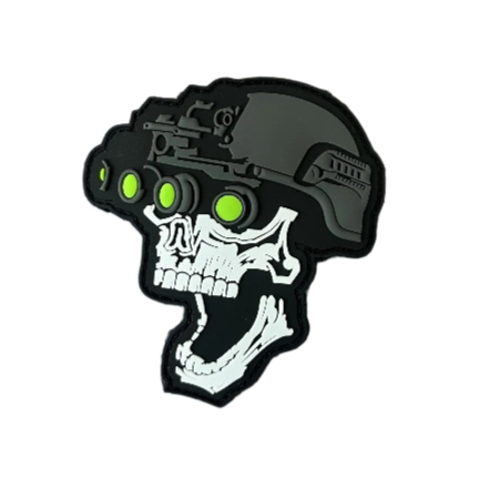 Tactical Skull Head 'Shocked' PVC Rubber Velcro Patch