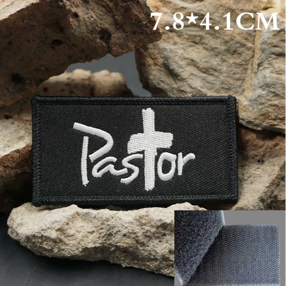 Pastor Embroidered Velcro Patch