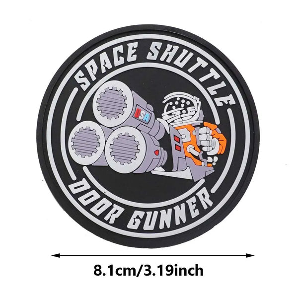 Military Tactical 'Space Shuttle Door Gunner | Round' PVC Rubber Patch