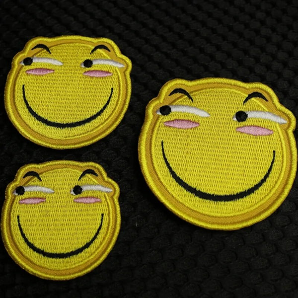 Funny Emoji 'Side Look' Embroidered Velcro Patch